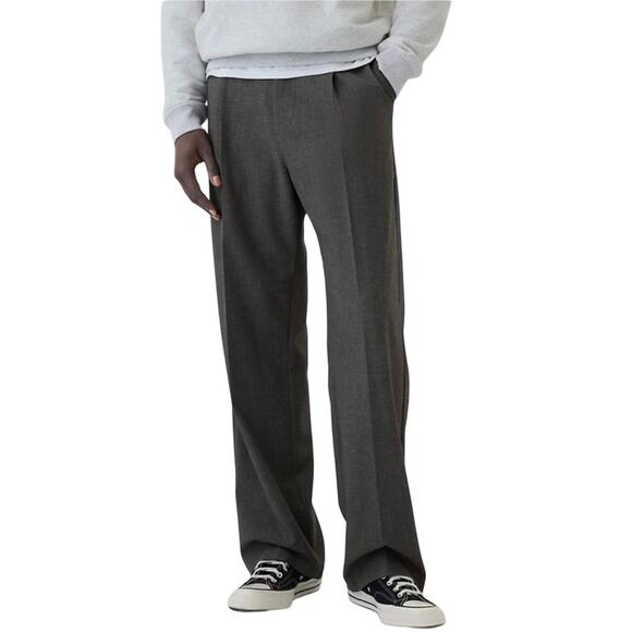 NWT Gap Men’s 90’s Loose Pleated Trousers Heather Gray Size 33X32 - Picture 1 of 8